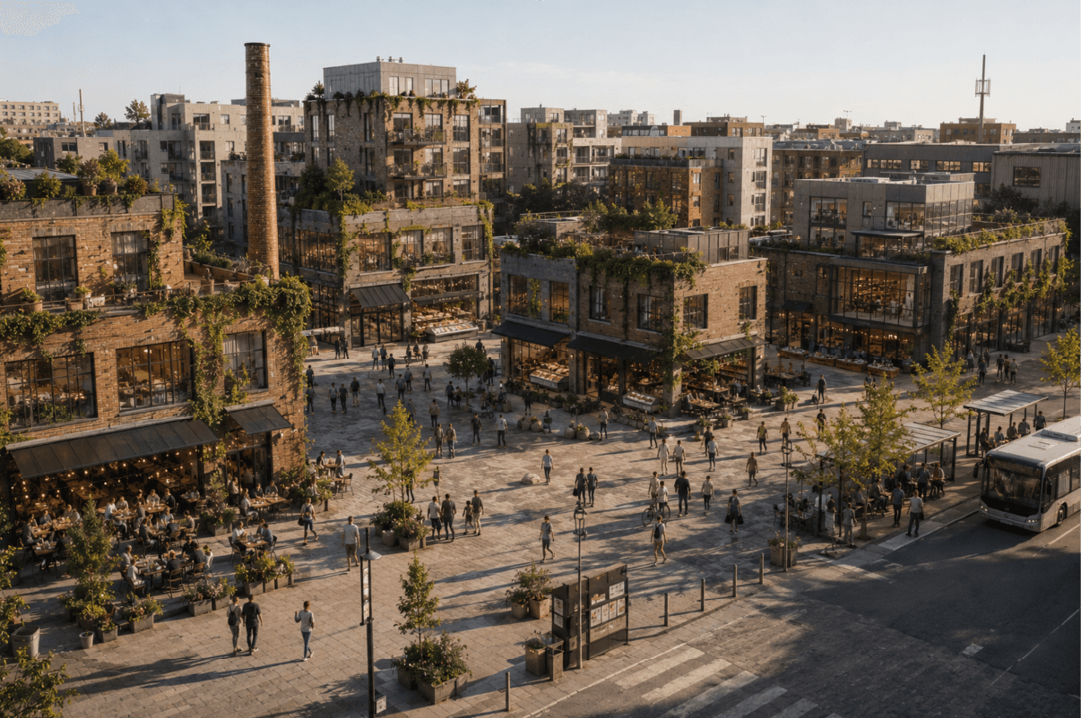 A modern city square